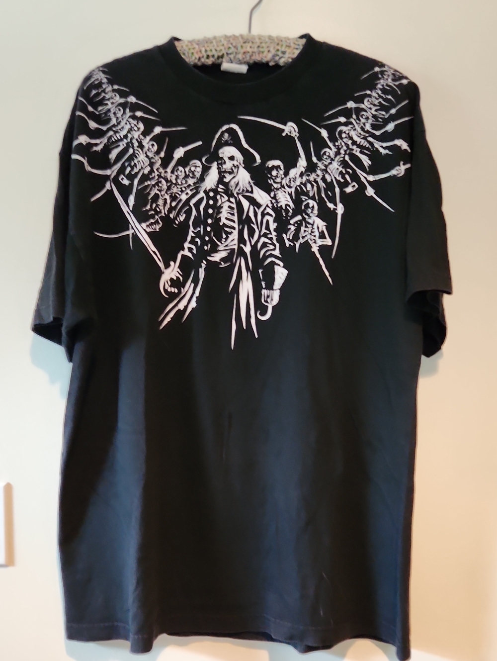 Black Pirate Skeleton Graphic Short Sleeve Tee